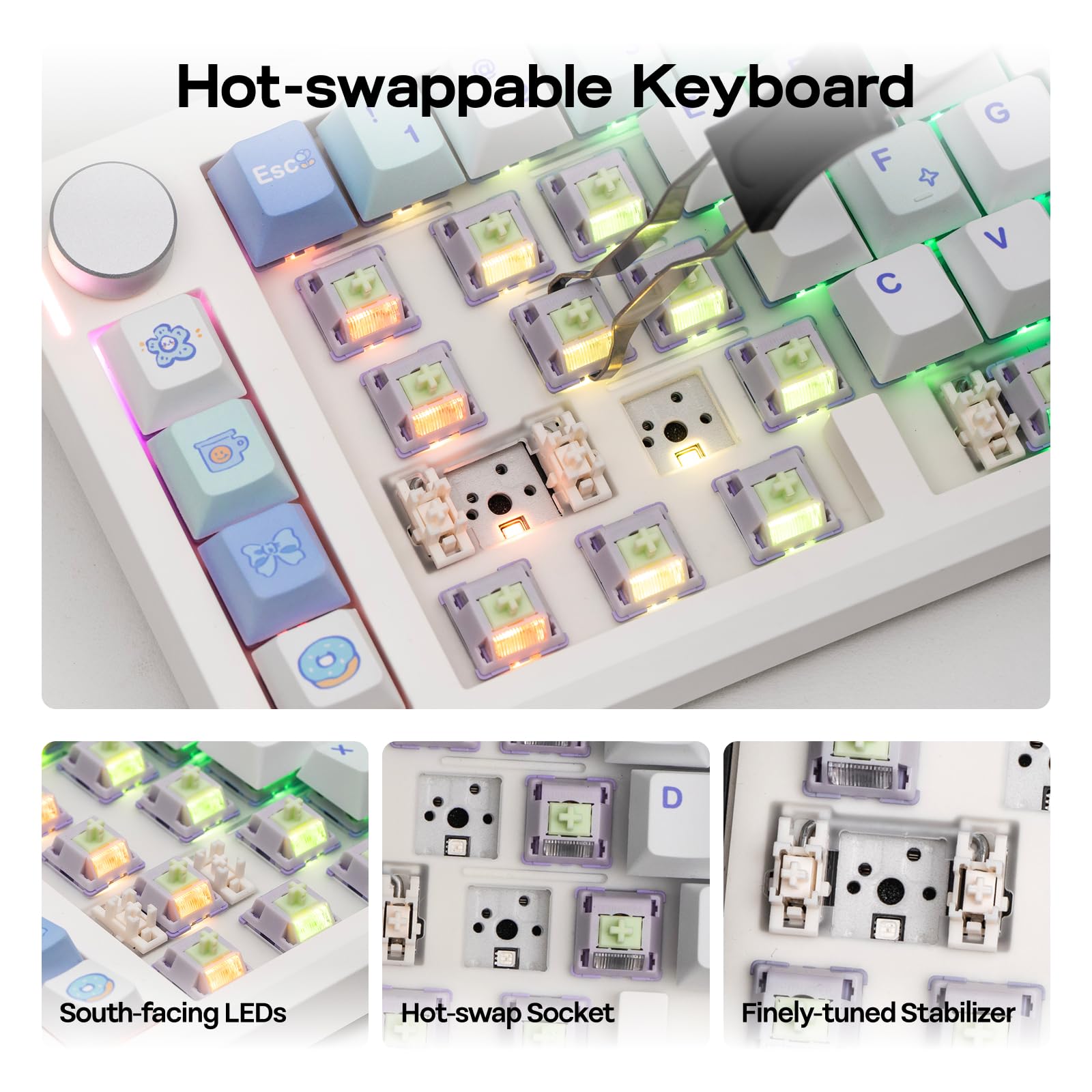 Amazon | EPOMAKER Split70 ワイヤレスゲーミングキーボード 分割